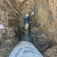 Electrofusion PE pipe connection.