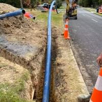 Watermain PE pipe installation