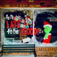 holiday window painting