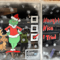 holiday window painting