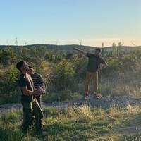 Flying a drone. Nick Triozzi, Emil Podrug, and Greg Wilson. Fall 2019