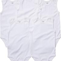 Baby Unisex White Sleeveless 