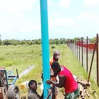 Drilling a 6 inches borehole 
