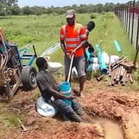 Drilling a 6 inches borehole 