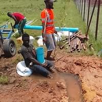 Drilling a 6 inches borehole 