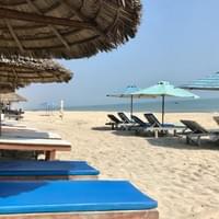 Sun chairs but no tourists.