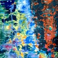 行云流水 彩墨纸面 69x137cm  2025