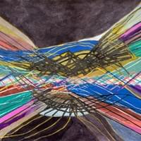 夜幕下的脉动  丙烯金属笔纸面 53x38cm 2025