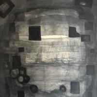 心湖之镜  水墨纸面  69x137cm