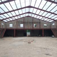 Warehouse with platform