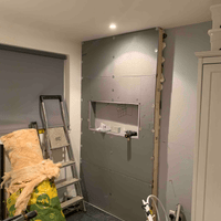 Ensuite added to bedroom before wall being built