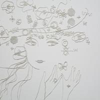 Keshikasu Drawing - CHARLOTTE, 2012, post card, eraser shavings