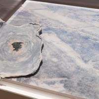 The Seven Ghosts of Museum Past, 2019, photograph, eraser shavings, short story