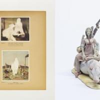 Giving Shape, 2017,  watercolor prints, eraser shavings