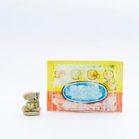 Yaku Evil Jizo Dust, 2020-2022, medicine bag, eraser shavings, resin