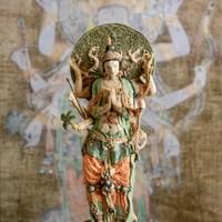 Marishiten Dust, 2024, hanging scroll, eraser shavings, resin clay