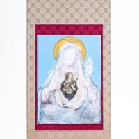 Maria Dust, 2022, hanging scroll, eraser shavings