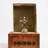 Blue-Faced Kongo COVID-19 Dust, 2020, medicine box, medicine bag, eraser shavings, resin