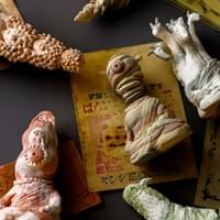 Hyakuyaku Evil Dust, 2020-21, medicine bag, eraser shavings, resin