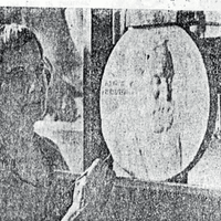 Eleanor sculpting Arthur Briesen relief