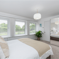 Office converted to bedroom, design consultation, feature wallpaper wall and all painting