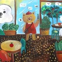 咖啡店/72x60cm/壓克力彩、畫布