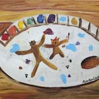 調色盤/45x38cm/壓克力彩、畫布