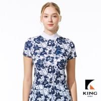 女款交叉領印花短袖