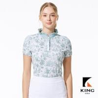 女款荷葉領印花短袖