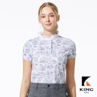 女款荷葉領印花短袖