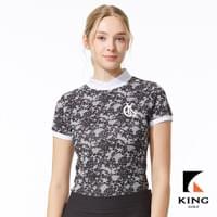 女款交叉領印花短袖