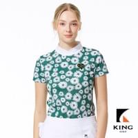 女款交叉領印花短袖