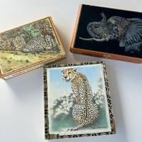 Colored Pencil Drawings on Cigar Boxes