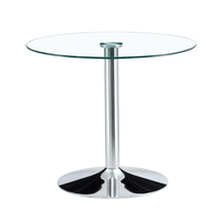 Round Glass Chrome Table