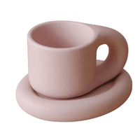 Pink Chubby Mug & Saucer