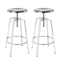 Chrome Metal Bar Stools Set