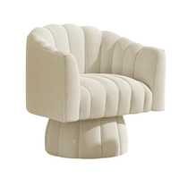 Mod White Velvet Swivel Chair