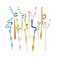 Cool Wavy Glass Color Straws