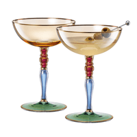 Vintage Colorful Coupe Glasses