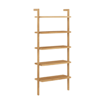 5-Tier Wood Wall Bookshelf