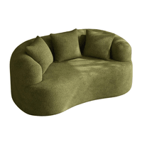 Green Chenille Loveseat Sofa