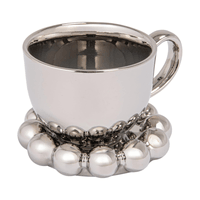 Chrome Mug with Ball Saucer