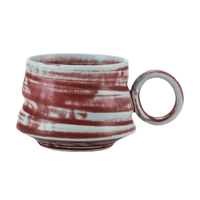 Burgundy Stripe Ceramic Mug