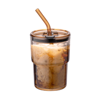 Amber Tumbler Cup with Straw