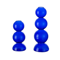 Bright Blue Glass Bubble Vases