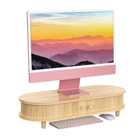 Bamboo Monitor Stand Organizer