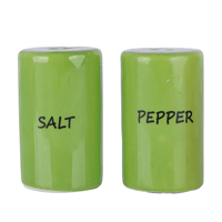 Green Salt & Pepper Shakers