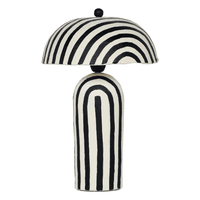 Striped Paper Mache Lamp