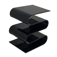 Black Acrylic Wave Side Table