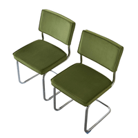 Velvet + Chrome Dining Chairs